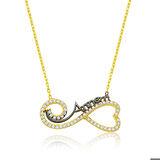 Ebuz Gümüş Kalpli Sonsuzluk Annem Kolye