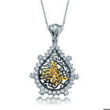 Ebuz Gümüş Taşlı Tuğra Kadın Kolye