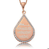 Ebuz Gümüş Taşlı Nazar Duası Kadın Kolye