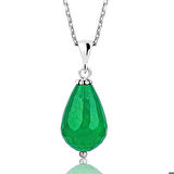 Ebuz Gümüş Doğal Yeşim Taş Kadın Kolye