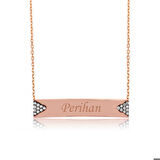 Ebuz Gümüş İsimlik Plaka Kadın Kolye