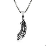 Ebuz ​Gümüş Kuş Tüyü Kolye