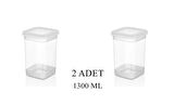 2 Adet Şeffaf  Saklama Kabı 1300 ML