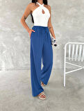 Ebedi Ayrobin Oversize Pantalon - Saks