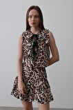 Ebedi Fiyonk Detaylı Bluz - Leopar