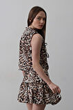 Ebedi Fiyonk Detaylı Bluz - Leopar