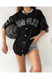 Complex Kolej Oversize T-shirt - Siyah