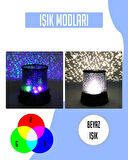 Yıldızlı Gökyüzü Gece Lambası – Dönen LED Projektör Işık – Romantik Atmosfer Lamba