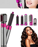 5’i 1 Arada Saç Şekillendirici Fön Makinesi – 5 Başlıklı Hot Air Styler, Saç Kurutma ve Bukle Yapma Seti