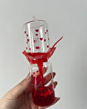 Sevgiliye Hediyelik Kalp Tasarımlı Aşk Ölçer Cam Biblo – Dekoratif Sıvı Hareketli Aşk Termometresi