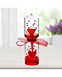 Sevgiliye Hediyelik Kalp Tasarımlı Aşk Ölçer Cam Biblo – Dekoratif Sıvı Hareketli Aşk Termometresi