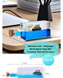 Dalga Efektli Şişe İçinde Gemi Dekor – Hareketli Sıvılı Masa Üstü Maket – Dekoratif Deniz Temalı Biblo