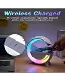 RGB Işıklı Bluetooth Hoparlörlü Akıllı Masa Lambası – Kablosuz Şarj Destekli Çok Fonksiyonlu Led Lamba