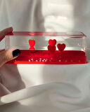 Sıvı Kalp Aşk Tasarımlı Sallanan Dekoratif Masa Üstü Süs – Hediyelik Romantik Lovers Blok