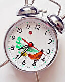 Vintage Çift Zilli Metal Çalar Saat – Retro ve Dekoratif Alarm Saat