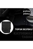 Her Araca Uyumlu Siyah Renk Topuk Destekli Kaydırmaz Tabanlı Üstü Yumoş Kumaş Oto Halı Paspas,Siyah