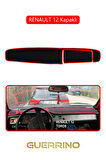 RENAULT 12 - Toros   KAPAKLI TORPİDO KORUMA HALISI KIRMIZI KENAR