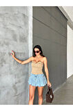 Straplez Kadın Crop Bluz