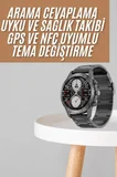 Akıllı Saat Çelik Kordon Çağrı Cevaplama Amoled Ekran Titreşimli Uyku ve Sağ