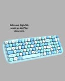 Kablosuz Retro Klavye ve Mouse Seti – 104 Tuşlu Sessiz Yazım