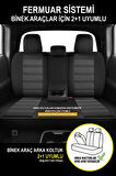 Renault Kangoo UYUMLU TAM SET SİYAH Oto Koltuk Kılıfı 5 Koltuk Ön Arka Tam Set Terletmez