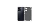 Redmi 13C ile Uyumlu Deri Desenli Siyah Arka Kaplama