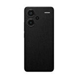 Redmi Note 13 Pro Plus 5G ile Uyumlu Deri Desenli Siyah Arka Kaplama