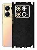 Infinix Note 40 ile Uyumlu Deri Desenli Siyah Arka Kaplama