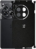 Oneplus 12 ile Uyumlu Deri Desenli Siyah Arka Kaplama