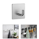 Microcase  Yapışkanlı  Paslanmaz Çelik Banyo Mutfak Eşya Havlu Vb Metal Askılık Kare Tasarım- SİYAH AL4936 1 Adet