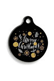 Christmas Serisi Merry Christmas Gold Letter Yuvarlak Kedi ve Köpek Künyesi Large: 3,8 cm.