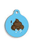 Blue Poo Yuvarlak Kedi ve Köpek Künyesi Medium: 3 cm.