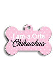 Chihuahua Pembe Kemik Şekilli Köpek Künyesi XLarge 3,3 x 5 cm