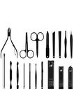 Paslanmaz Çelik 18in1 Manikür Pedikür Seti Profesyonel Tırnak Bakım Seti Çelik Tırnak Kesici