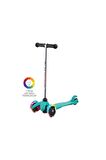 Kaymaz Taban+ergonomik Tutamaklar+7 Renkli Led Işıklı Tekerlek+mavi Renki Scooter Dn-80000