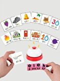 EDOY Montessori Eğitici Oyuncaklar - Türkçe Bulmaca Oyunu 16 Küp 40 Türkçe Kart Ve Zil Eğitici Oyuncak