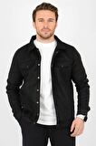 Erkek Slim Fit Cepli Nubuk Ceket Siyah Edw081