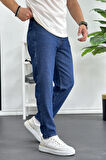 Erkek Boyfriend Premium Düz Jean Pantolon Lacivert Edw183