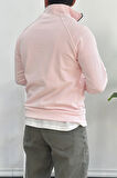 Erkek Yarım Fermuarlı Sweatshirt Pembe Edw212