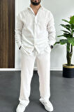 Erkek Gömlek Pantolon Takım Beyaz Edw268