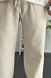 Erkek Beli Lastikli Baggy Kalıp Pantolon Krem Edw356