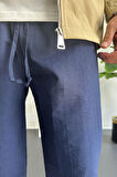 Erkek Beli Lastikli Baggy Rahat Pantolon Lacivert Edw359