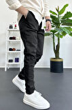 Erkek Dar Paça Jogger Pantolon Siyah Edw384