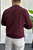 Erkek Bisiklet Yaka Normal Kalıp Kazak Bordo Edw410