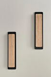 Ahşap Pilli Aplik Duvar Aydınlatması ( Açıkmeşe - Siyah) Günışığı 1 Adet