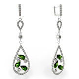 Gümüş Zirkon Sallantılı Küpe – Emerald Trace