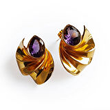 Altın Kaplama Ametist Küpe – Twilightwave