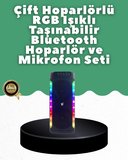 Yüksek Ses Güçlü Kablosuz Hoparlör Karaoke Mikrofonlu