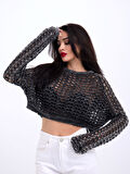 3958 TRİKO FİLE BOLERO-SİYAH