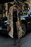 Leopar Desenli İçi Astarlı Peluş Kaban 7065
